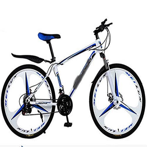 Mountain Bike : Biciclette Ibride da Uomo E da Donna, 21 Velocità-30 velocità, Ruote da 24 Pollici, Biciclette A Doppio Disco, più Colori (Color : White Orchid, Size : 24 Inches)