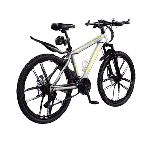 Mountain Bike : DADHI Mountain bike da 26 pollici, freni a doppio disco, fuoristrada, adatta a uomini e donne con un'altezza di 155-185 cm (gray yellow 21 speed)