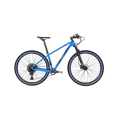 Mountain Bike : IEASEzxc Bicycle Aluminum Wheel Carbon Fiber Mountain Bike Hydraulic Disc Brake Bike (Color : Blue, Size : S)