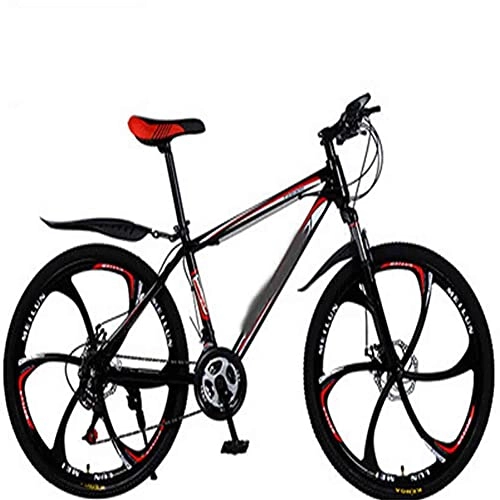 Mountain Bike : Mountain Bike Da 26 Pollici A 21-30 Velocità | Mountain Bike Per Bicicletta Da Uomo E Donna Per Adulti | Mountain Bike Per Bicicletta Con Doppio Freno A Disco ( Color : Black red , Size : 24 inches )