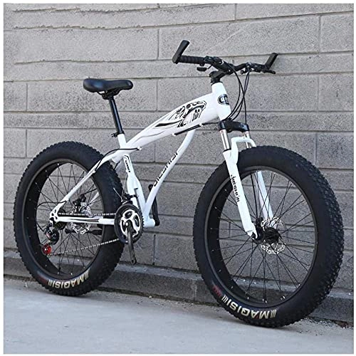 Mountain Bike : N&I Fat Tire Hardtail Mountain Bikes con sospensione anteriore per adulti e donne, 4 ampie tiri anti-slittamento, mountain bike high-con, in acciaio, Dual Disc Bike