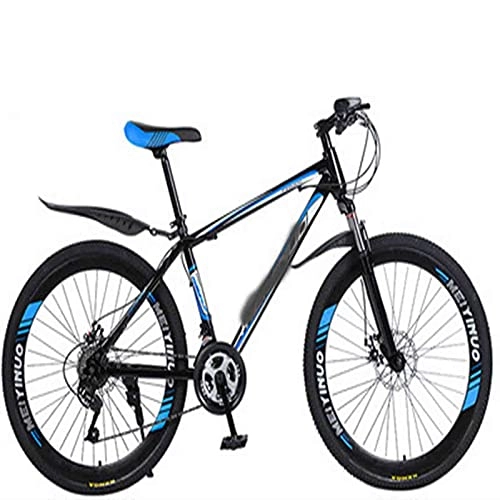 Mountain Bike : WXXMZY Biciclette in Lega di Alluminio, Bici da Uomo E da Donna in Fibra di Carbonio, Freni A Doppio Disco, Mountain Bike Integrate Ultraleggere (Color : Black Blue, Size : 24 Inches)