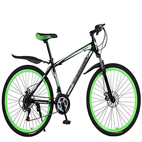 Mountain Bike : WXXMZY Biciclette in Lega di Alluminio, Bici da Uomo E da Donna in Fibra di Carbonio, Freni A Doppio Disco, Mountain Bike Integrate Ultraleggere (Color : Dark Green, Size : 26 Inches)