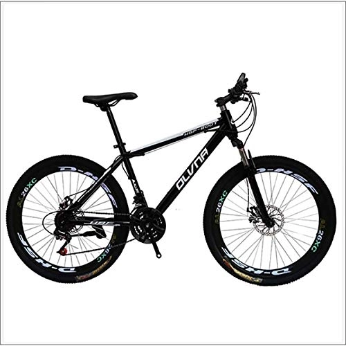 Mountain Bike : XER Mens Mountain Bike, 17" Telaio in Acciaio Pollici, unità Ammortizzatore forcelle Anteriore 21 / 24 / 27 / 30 velocità Regolabili, Nero, 21 Speed