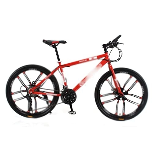 Bicicletas de montaña : KOOKYY Bicicleta de montaña Bicicleta de 26 pulgadas 24 velocidades 10 cuchillos estudiantes adultos estudiante hombre y mujer multicolor (color: rojo, tamaño: 155-185 cm)