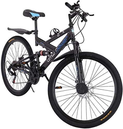 Bicicletas de montaña : SYCY Bicicleta de 26 Pulgadas y 21 velocidades Bicicleta de montaña de Aluminio Junior con suspensión Completa Bicicletas de Carretera con Frenos de Disco Bicicleta de suspensión Completa