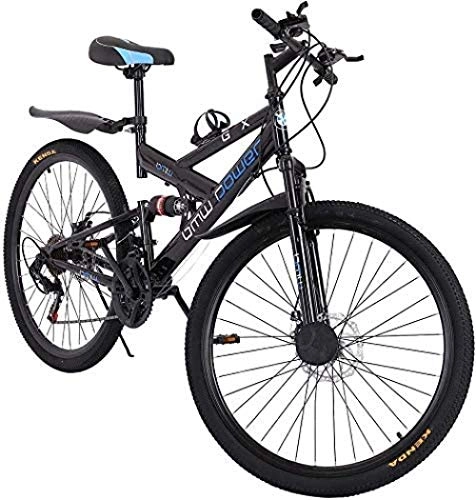 Bicicletas de montaña : SYCY Bicicleta de montaña de Acero al Carbono de 26 Pulgadas Shimanos Bicicleta de 21 velocidades con suspensión Completa MTB al Aire Libre para Hombres / Mujeres / Personas Mayores / jóvenes
