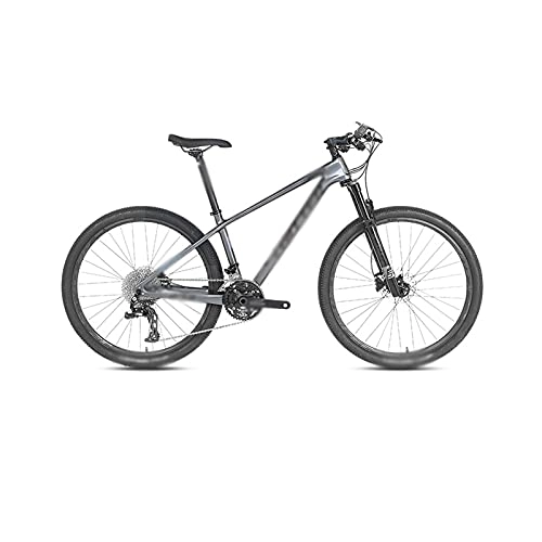 Bicicletas de montaña : TABKER Bicicleta de bicicleta, bicicleta de montaña de carbono de 27.5 / 29 pulgadas, horquilla de aire con bloqueo remoto (Color: gris, tamaño: 29 x 15)