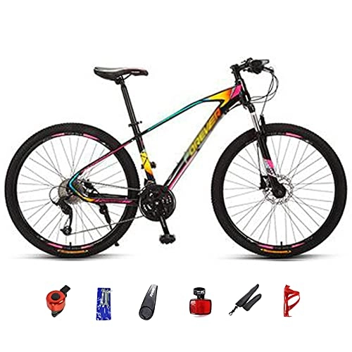 Bicicletas de montaña : WANYE Bicicleta De Carretera Súper Ligero De Carbono Completo De 27, 5 Pulgadas Bicicleta De Ciclismo De Fibra De Carbono MTB para Mujeres Y Hombres, Freno De Disco De Líne rainbow-27speed