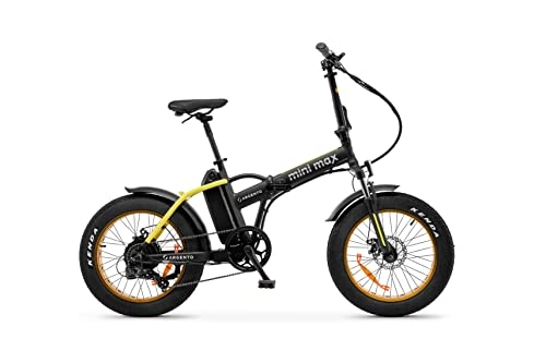 Bicicletas eléctrica : Argento Ar-bi-220009 Mini MAX Foldable E-Bike, Adultos Unisex, Negro / Amarillo, 250W