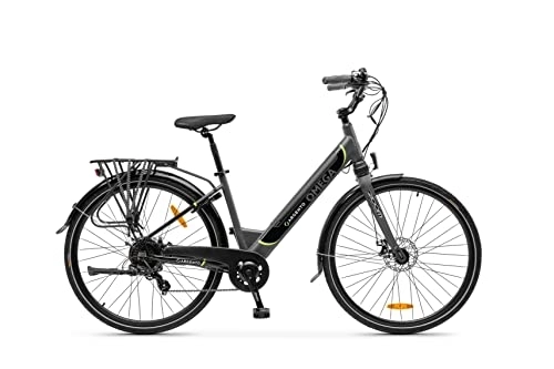 Bicicletas eléctrica : Argento E-Bike Omega, Motore 250W, Freni a Disco, Batteria 374Wh, Fino a 70km, Schermo LCD, Cambio Shimano 7 Rapporti, Nero