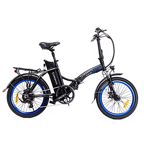 Bicicletas eléctrica : Argento Piuma+ - Bicicleta eléctrica de Ciudad Plegable Unisex para Adulto, Azul, 42