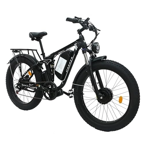 Bicicletas eléctrica : Dakeya Da03 Bicicleta Eléctrica para Adultos, Doble Motor, 7 Velocidades, con Batería Desmontable 48v 22.4ah, Neumáticos Gordos De 26 x 4.0 Pulgadas, para Todo Terreno