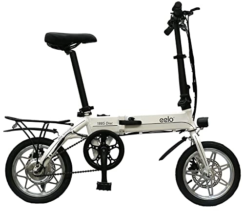 Bicicletas eléctrica : eelo 1885 Electric Folding Bike for Adults - Easy to Fold Electric Bike, UK Designed and Assembled - 14" Foldable Electric Bike, Folding eBike Bicycle
