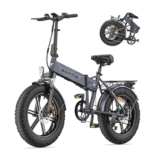 Bicicletas eléctrica : ENGWE EP-2 Pro Bicicleta eléctrica plegable de 20 pulgadas, bicicleta eléctrica para hombre y mujer, 250 W, motor eléctrico Ebike, batería de 48 V y 13 Ah – 25 km / h hasta 120 km de alcance (gris)