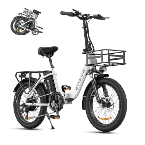 Bicicletas eléctrica : ENGWE L20 SE 250W 20" Plegable Bicicleta Eléctrica City E-Bike 15.6Ah (Blanco)