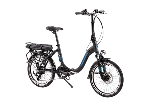 Bicicletas eléctrica : F.lli Schiano Solar Bicicleta eléctrica Plegable, Unisex-Adult, Negra, 20