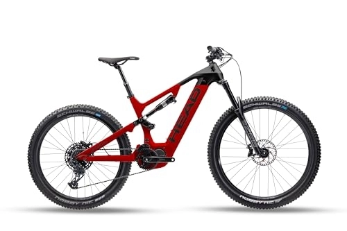 Bicicletas eléctrica : HEAD Muret 2.0 Bicicleta de montaña eléctrica de suspensión Completa, Adultos Unisex, Rojo y Negro, 48