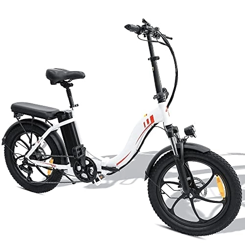 Bicicletas eléctrica : KecDuey Tienda oficial de fábrica de bicicletas eléctricas de 20 pulgadas, Bicicleta eléctrica con batería de 15 Ah 36 V, 20"*3.0 Fat Tire (Blanco)