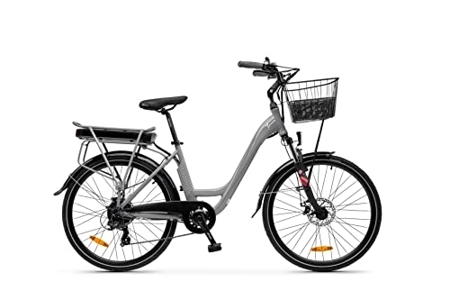 Bicicletas eléctrica : Lancia Ypsilon Incanto - Bicicleta eléctrica de pedal asistida, ruedas de 26 pulgadas, máx. 70 km de autonomía, motor de 250 W, batería 374 W, frenos de disco, 23 kg