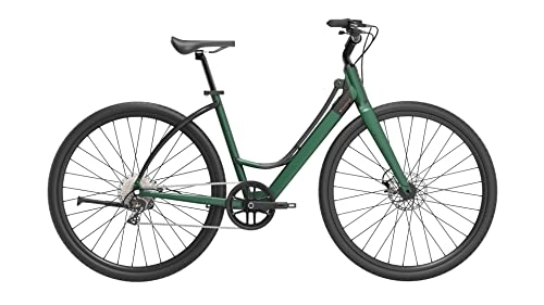 Bicicletas eléctrica : milanobike AGAPE City Bike eléctrica ligera e-Bike 3 velocidades con FRAMEBLOCK y FRAMBLOCK Care (S / M, Verde)