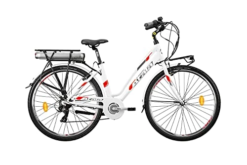 Bicicletas eléctrica : Modelo Atala 2021 E-Run 7.1 ANT / GREEN 28" WHITE / RED UNISEX 45