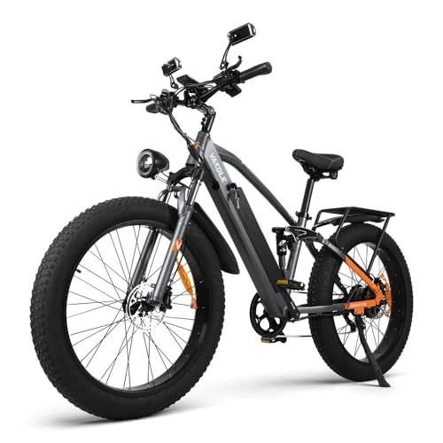 Bicicletas eléctrica : VAKOLE CO26 Bicicleta eléctrica para Hombre y Mujer, 26" X4.0 ebike, con batería de Litio de 48 V y 16 Ah para un Largo Alcance de hasta 110 KM