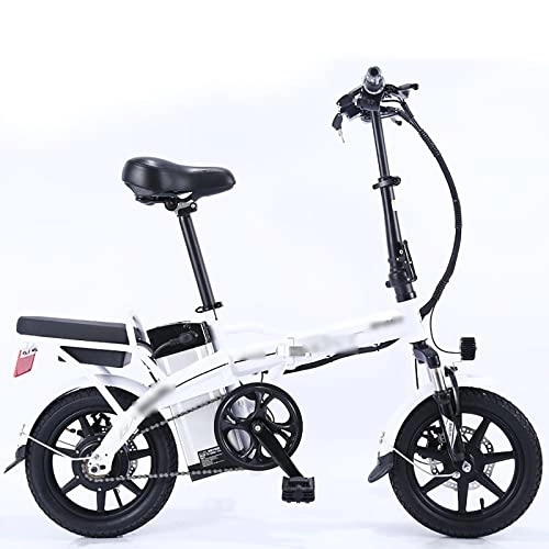 Bicicletas eléctrica : WASEK Bicicletas eléctricas Plegables, Bicicletas eléctricas, Coches de batería para Llevar de conducción, Bicicletas de montaña con Amortiguador (White 12A)