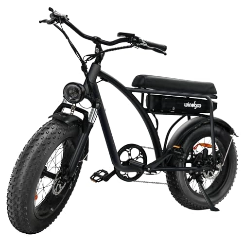 Bicicletas eléctrica : windgoo - Bicicleta eléctrica plegable, 20 x 4, 0" Fat Tire con batería de Li-ION extraíble 48 V 12, 5 Ah, autonomía 40-75 km, adulto unisex