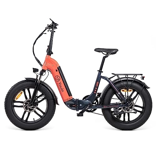 Bicicletas eléctrica : Youin Luxor + Bicicleta Eléctrica fatbike, Ebike Todo Terreno, Ruedas Fat 20", Shimano 7 Velocidades, Samsung 15Ah, Suspensión Bloqueable, 75km Autonomía.