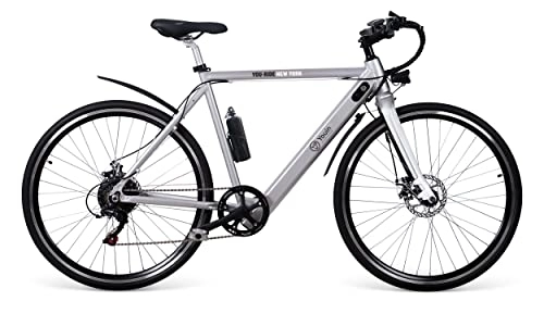 Bicicletas eléctrica : Youin New York Bicicleta Eléctrica, Aluminio, 6 Velocidades, Horquilla de Magnesio, 35 km Autonomía, 5 Modos Asistencia al pedaleo.
