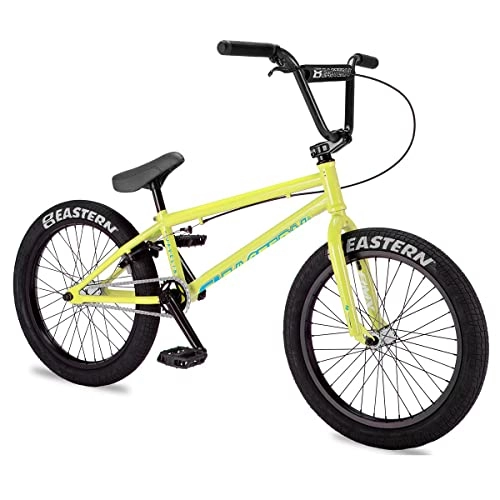 BMX : Eastern Bikes Javelin Bicicleta BMX de 20 pulgadas, amarillo neón, Chromoly Down & Steerer Tube