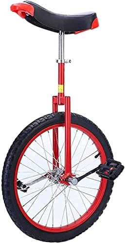 Monociclo : LJHBC Monociclo 14 / 16 / 18 / 20 Pulgadas para Adultos Niños - Fuerte Estructura de Acero al manganeso Bicicleta de una Rueda por Jinete Adolescente Montaña al Aire Libre (Rojo)(Size:18in, Color:Rojo)