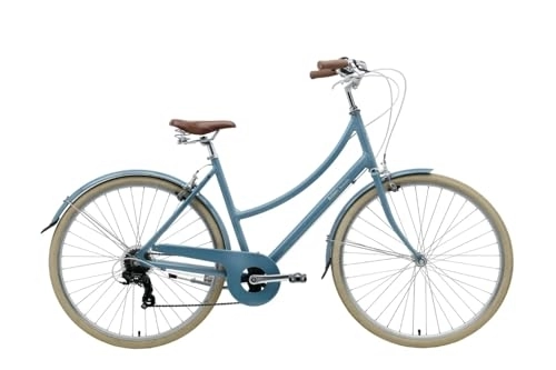 Paseo : Bobbin Brownie 7 Bicicleta holandesa vintage para adultos, bicicleta para hombres y mujeres, bicicleta S / M azul Moody (neumáticos crema arándanos)