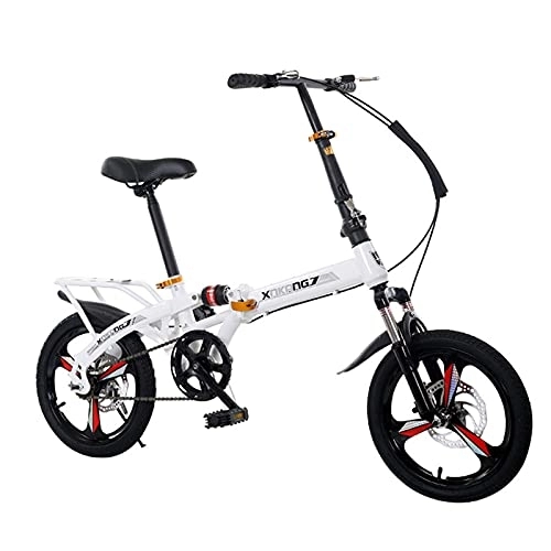 Plegables : Bicicleta Plegable Ligera Bicicletas Plegables De Una Sola Velocidad De 20 Pulgadas Frenos De Disco Doble Bicicletas para Viajeros De Doble Suspensión para Adultos, B