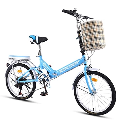 Plegables : Bicicleta Plegable Ligera De 20 Pulgadas Bicicletas Plegables De 6 Velocidades Frenos Dobles Bicicletas para Viajeros para Adultos Hombres Mujeres Estudiantes Bicicleta Urbana Urbana, A