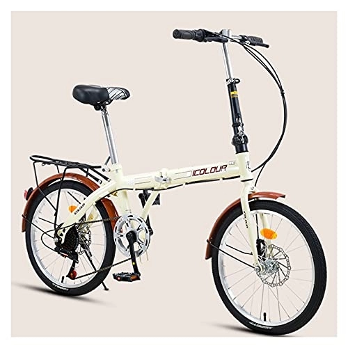 Plegables : Bicicleta Plegable Ligera De 20 Pulgadas Bicicletas Plegables De 7 Velocidades Frenos De Disco Doble Bicicletas para Viajeros para Adultos Estudiantes Bicicleta Urbana Urbana, B