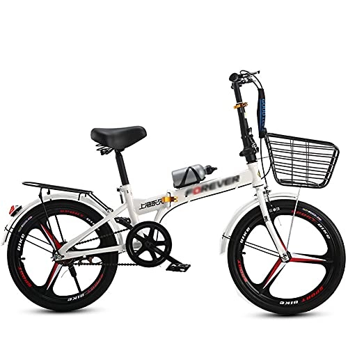 Plegables : Bicicleta Plegable para Adultos, 20 pulgadas Bike Sport Adventure - Bicicleta para joven, mujer Mountain Bike, Aluminio, Unisex Adulto / white / 20inch