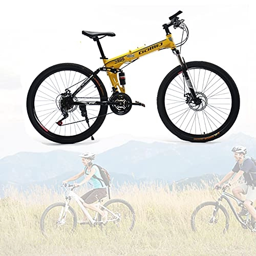 Plegables : Bicicleta Plegable para Adultos, 24 26 pulgadas Bike Sport Adventure, Bicicletas de cross-country con doble amortiguación para hombres y mujeres / D / 24speed / 26inch