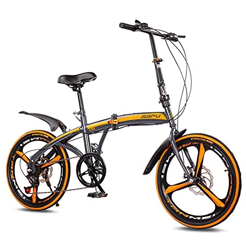 Plegables : Bicicleta Plegable Para Adultos, Bicicleta De Montaña De 20 Pulgadas, Velocidad Variable, Plegable, Bicicletas De Carretera, Portátil, Duradera, Bicicleta De Ciudad Hombre / Gray+o
