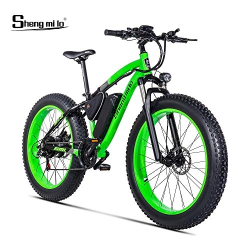 Electric Bike : Shengmilo BAFANG 500W Motor, eBike MX02, E-Bike, 48 V, 17 AH (Green1000w China Motor)