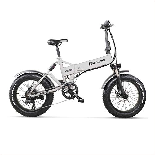 Electric Bike : Shengmilo Electric Bicycle 20 inch 48V 500W Electric Bike Fat bike Folding Bicycle for adult with LCD Display, Lithium Battery, Shimano 7 Speed Shifter