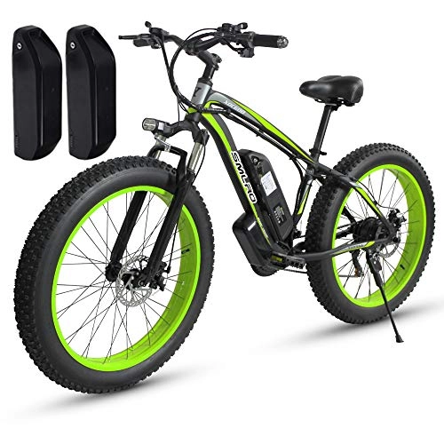 Electric Bike : Shengmilo MX02, Electric Bike, 1000W Motor, 26inch Fat ebike, 48 V 17 AH Battery (MX02 Green(1000w)+Spare Battery)