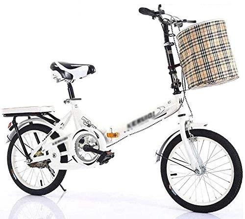 Folding Bike : 20 Inch Folding Bicycle Women S Light Work Adult Adult Ultra Light Variable Speed Portable Adult Small Student Male Bicycle Folding Carrier Bicycle Bike White-White