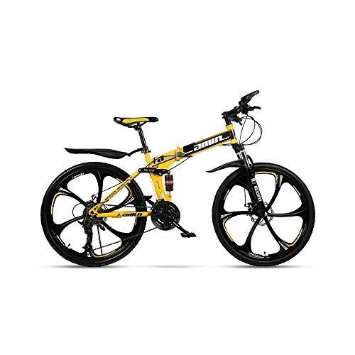 Folding Bike : Bicycle 24 Speed Comfortable Folding Mountain Bike Bicycle 24-inch Male and Female Students Shift Double Shock Absorber Adult Commuter Foldable Dual Disc Brakes Double Shock Absorber Urban Track Bike
