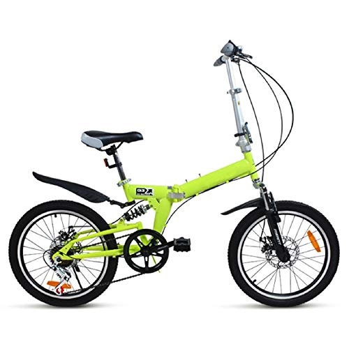 Folding Bike : Bike 20-inch variable-speed bicycle, folding bicycle, double butterfly brake, double suspension, portable adult mountain