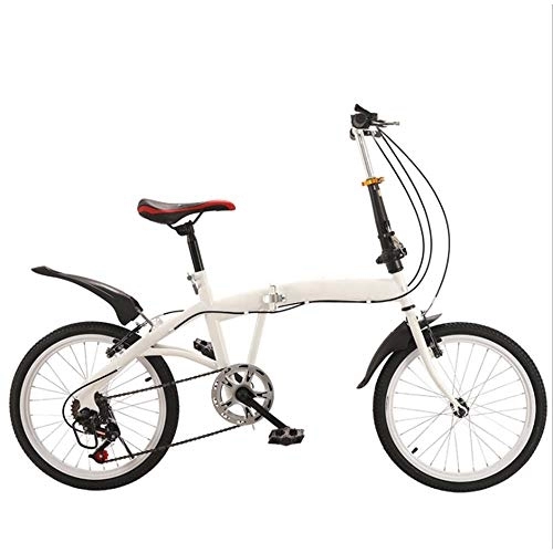 Folding Bike : COUYY 20 inch variable speed folding bike gift bike mountain bike folding bike, White