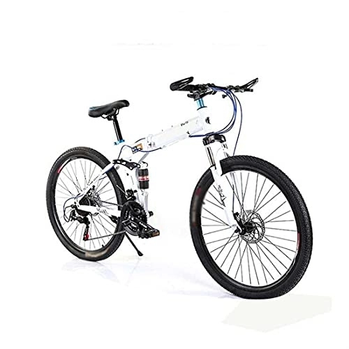 Folding Bike : COUYY High carbon steel adult variable speed mountain bike 26 inch double shock absorption cross-country road folding bike