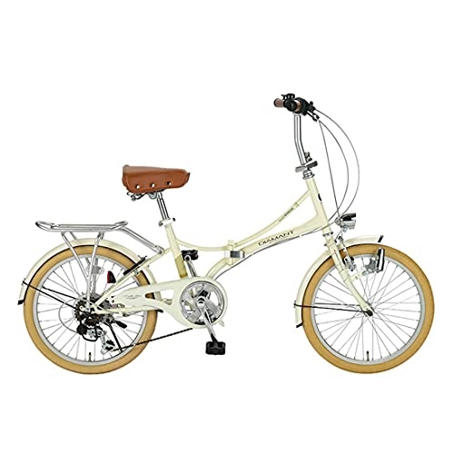Folding Bike : DERTHWER Folding bicycle Folding bicycle, 20-inch 6-speed, rear shelf can carry people, adjustable seat height, portable bicycle for teenagers, male and female variable speed bicycles, three colors