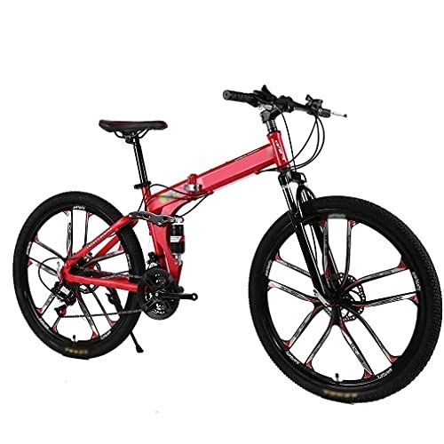 Folding Bike : Folding Bicycle Mountain Bike, 24 And 26 Inch Knife High Carbon Steel Double Disc Brake Adult Exercise Mountain Bicycle, 27speed, 26 inches
